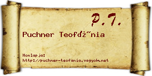 Puchner Teofánia névjegykártya